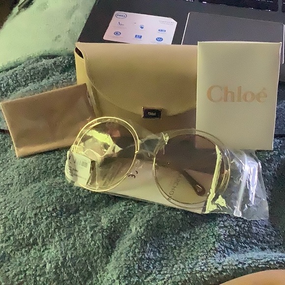 Chloe 58mm Round Gold Sunglasses main image 6
